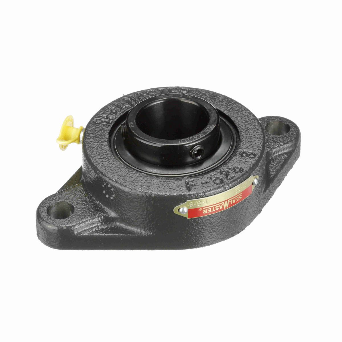 Sealmaster Mounted Cast Iron Two Bolt Flange Ball Bearing - 52100 Bearing Steel, Black Oxided - Setscrew Lock - SFT-22
