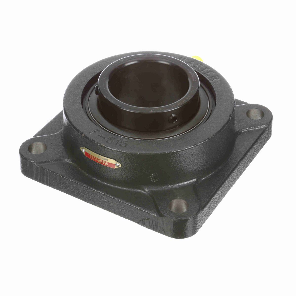 Sealmaster Mounted Cast Iron Four Bolt Flange Ball Bearing - 52100 Bearing Steel, Black Oxided - Setscrew Lock - MSF-52