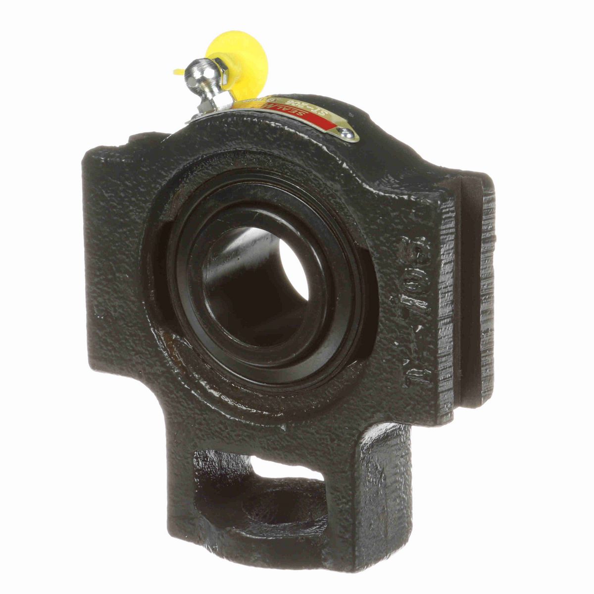 Sealmaster Mounted Cast Iron Wide Slot Take Up Ball Bearing - 52100 Bearing Steel, Black Oxided - Setscrew Lock - ST-206