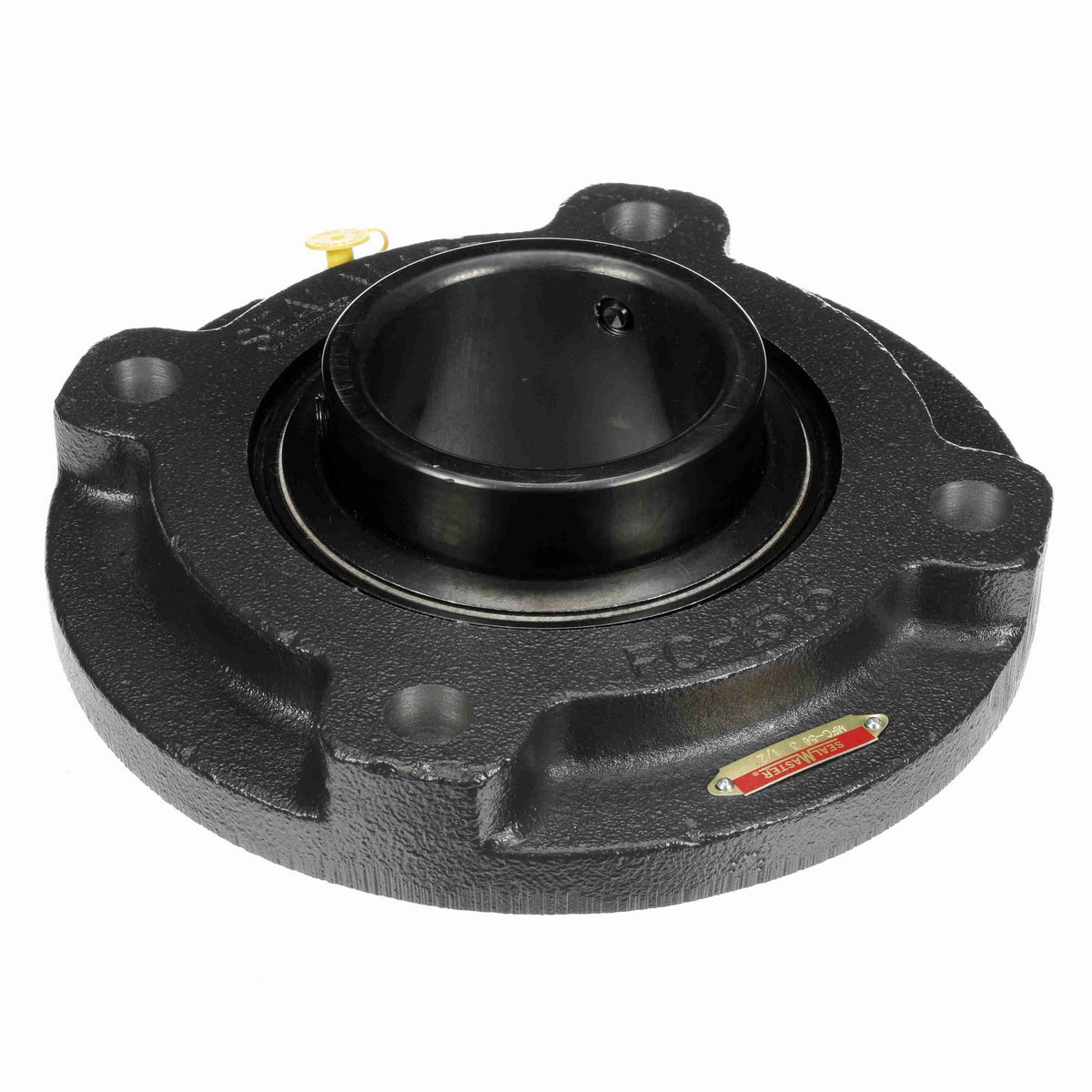 Sealmaster Mounted Cast Iron Flange Cartridge Ball Bearing - 52100 Bearing Steel, Black Oxided - Setscrew Lock - MFC-56