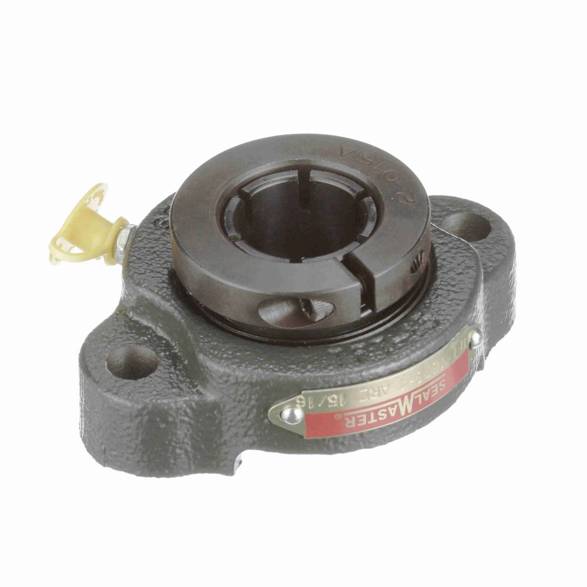 Sealmaster Mounted Cast Iron Two Bolt Flange Ball Bearing - 52100 Bearing Steel, Black Oxided - Concentric Lock - TFT-15TC-1 ARZ