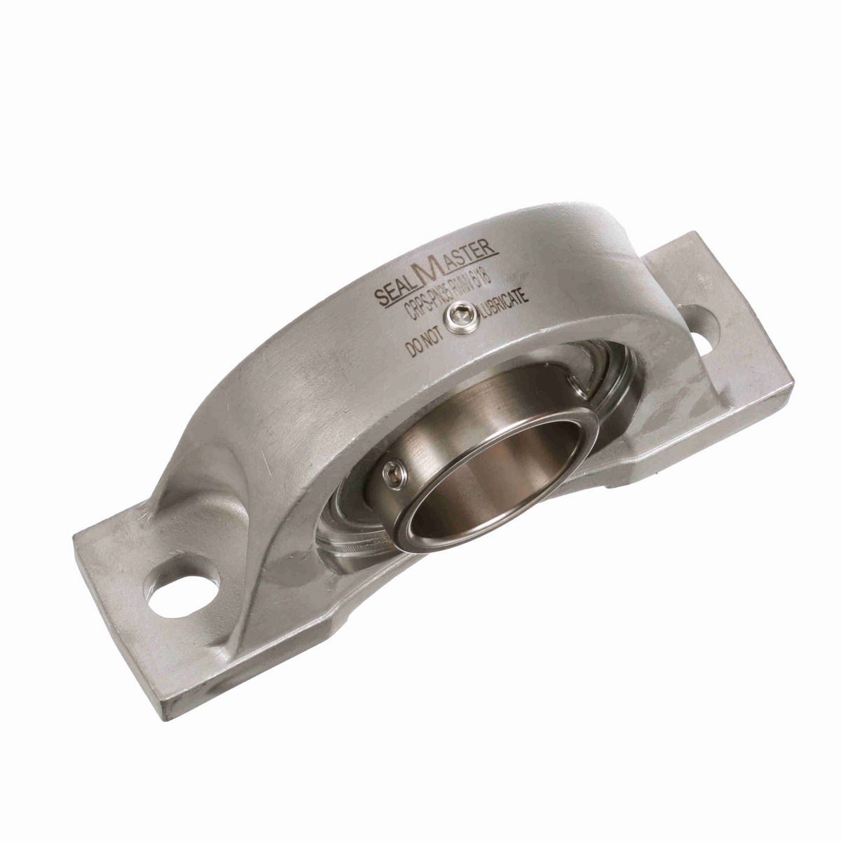 Sealmaster Mounted Stainless Steel Two Bolt Pillow Block Ball Bearing - 52100 Bearing Steel, Phosphorus Nickel Coated - Setscrew Lock - Corrosion Resistant - Reduced Maintenance - Lubed for Life - CRPS-PN35 RMW