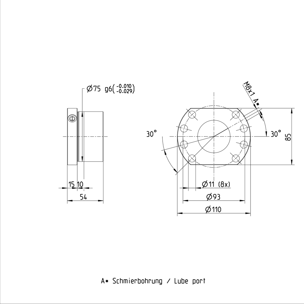 Одинарная гайка с фланцем Bosch Rexroth FEM-E-B 50X5RX3,5-5 [R150251084]