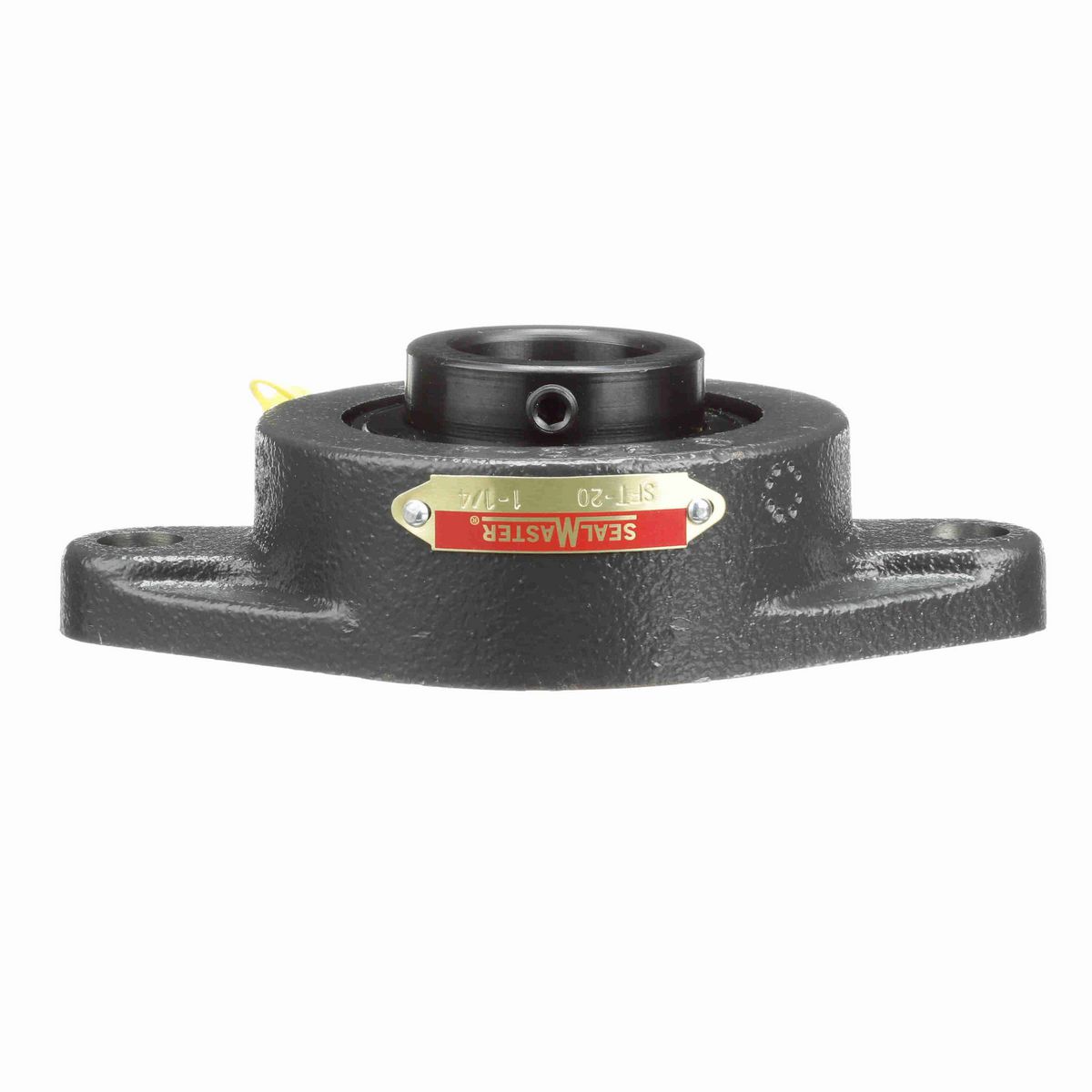 Sealmaster Mounted Cast Iron Two Bolt Flange Ball Bearing - 52100 Bearing Steel, Black Oxided - Setscrew Lock - SFT-20