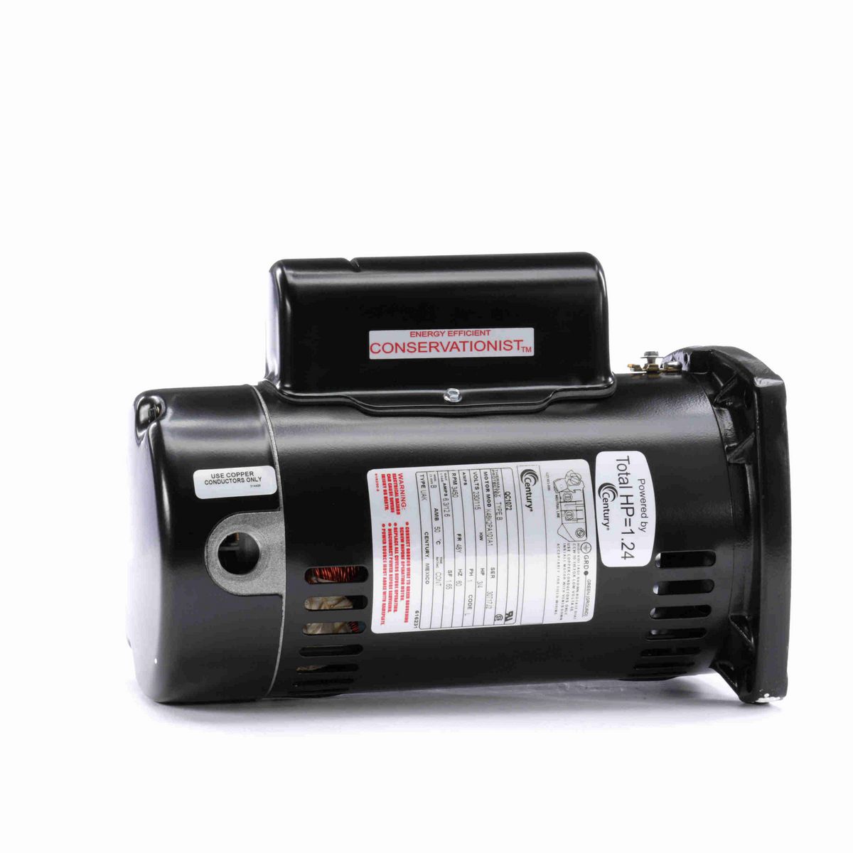 Century Pool Pump Motor, 0.95 HP, 1 Ph, 60 Hz, 115/230 V, 3600 RPM, 48Y Frame, ODP - UQC1072V1