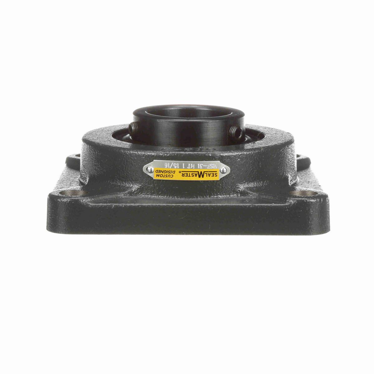Sealmaster Mounted Cast Iron Four Bolt Flange Ball Bearing - 52100 Bearing Steel, Black Oxided - Setscrew Lock - High Temperature - MSF-31 HT