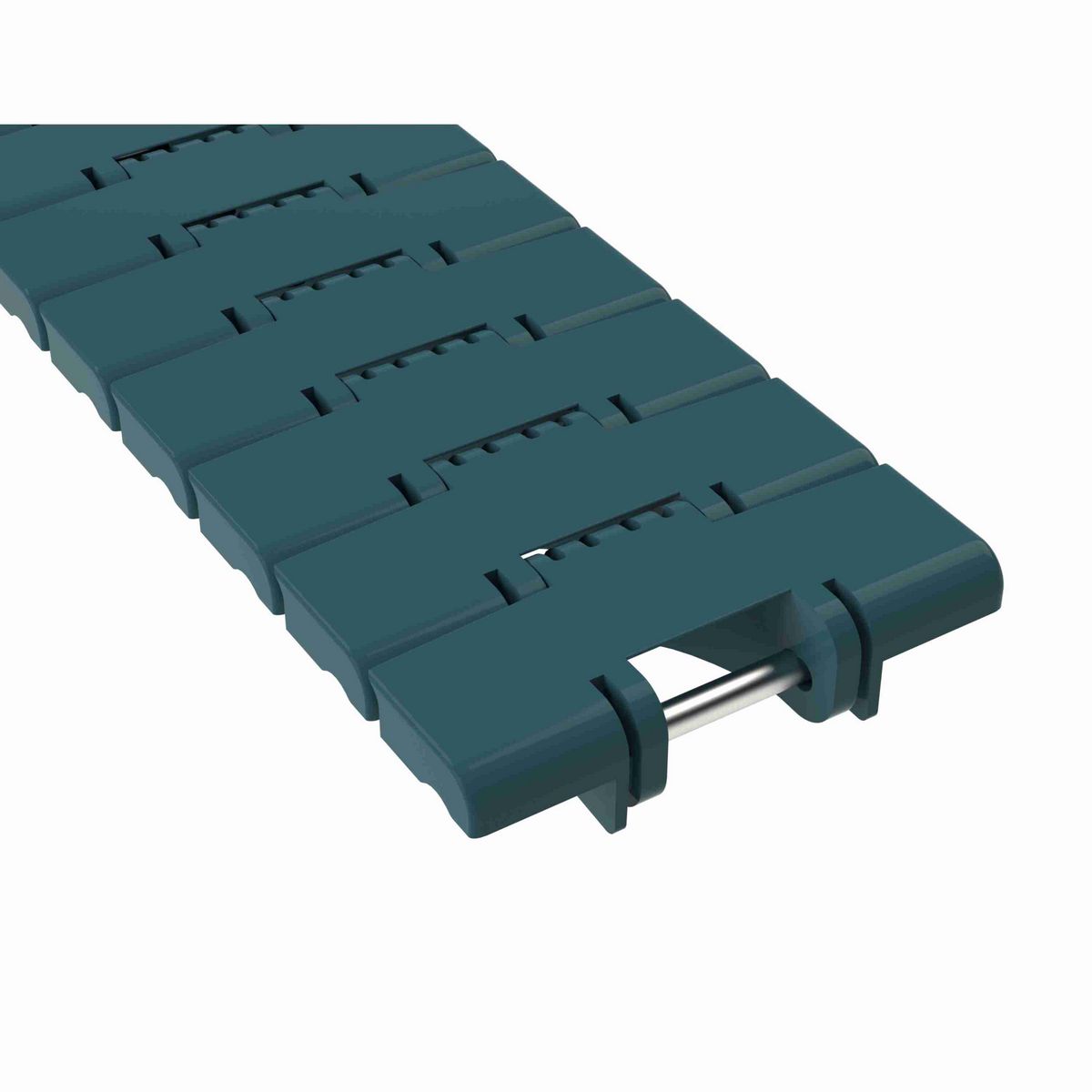 Rexnord 1040FTM Side-flexing Solid Top, Material: Green Low Friction Acetal, Width: 3.3in, Pitch: 1in - 10604555