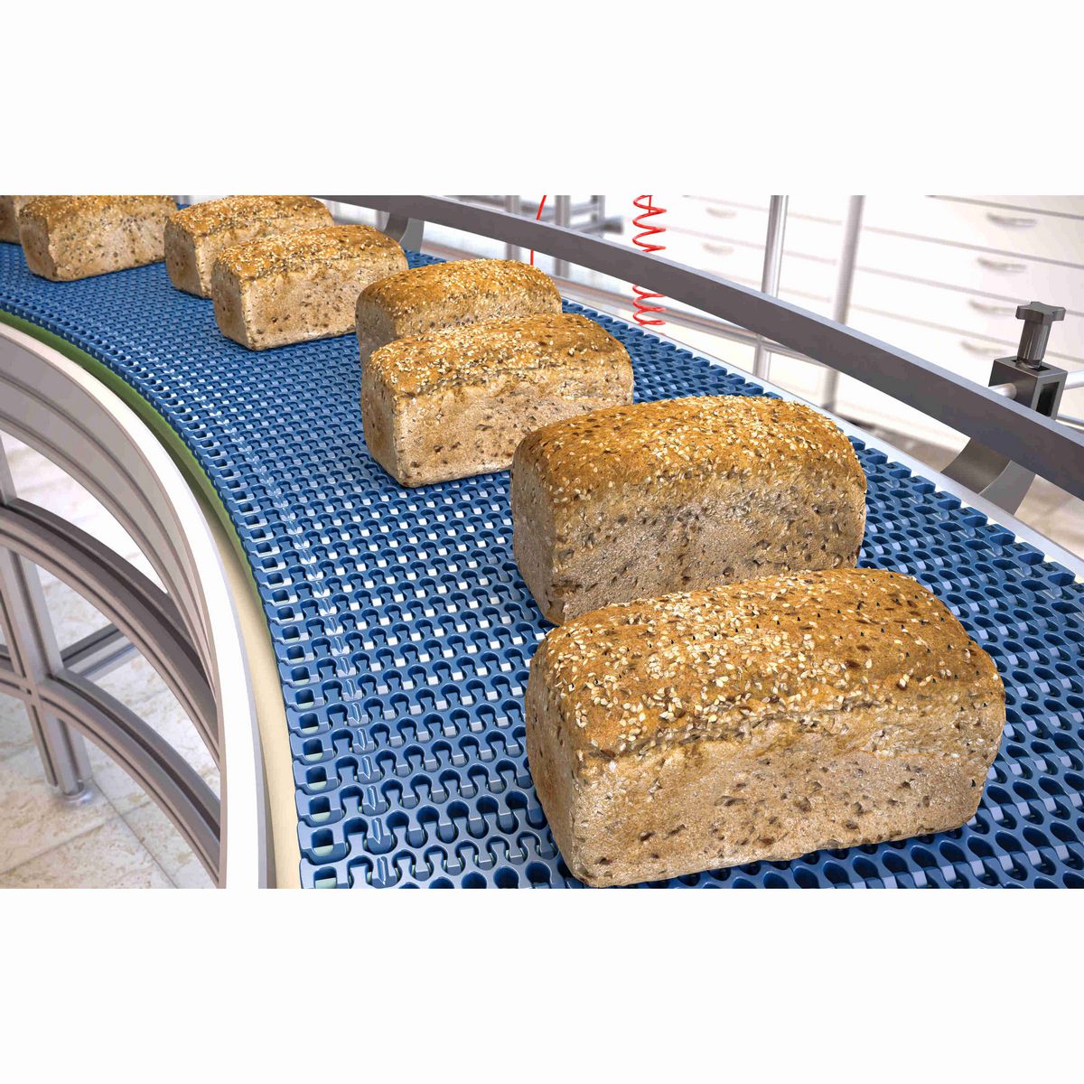 Rexnord 1655 Side-flexing Flush Grid, Material: Blue Cut Resistant, Width: 16.5in, Pitch: 1in - 10832191