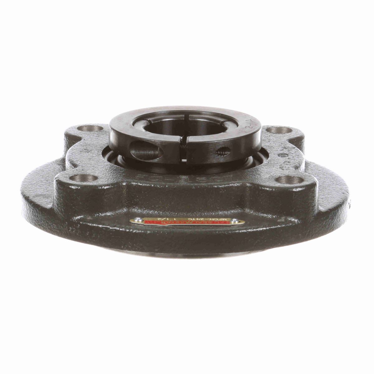 Sealmaster Mounted Cast Iron Flange Cartridge Ball Bearing - 52100 Bearing Steel, Black Oxided - Concentric Lock - MFCH-24TC