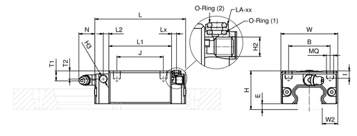 Каретка блочного типа SNR LGBXX25BESSNZ2-N