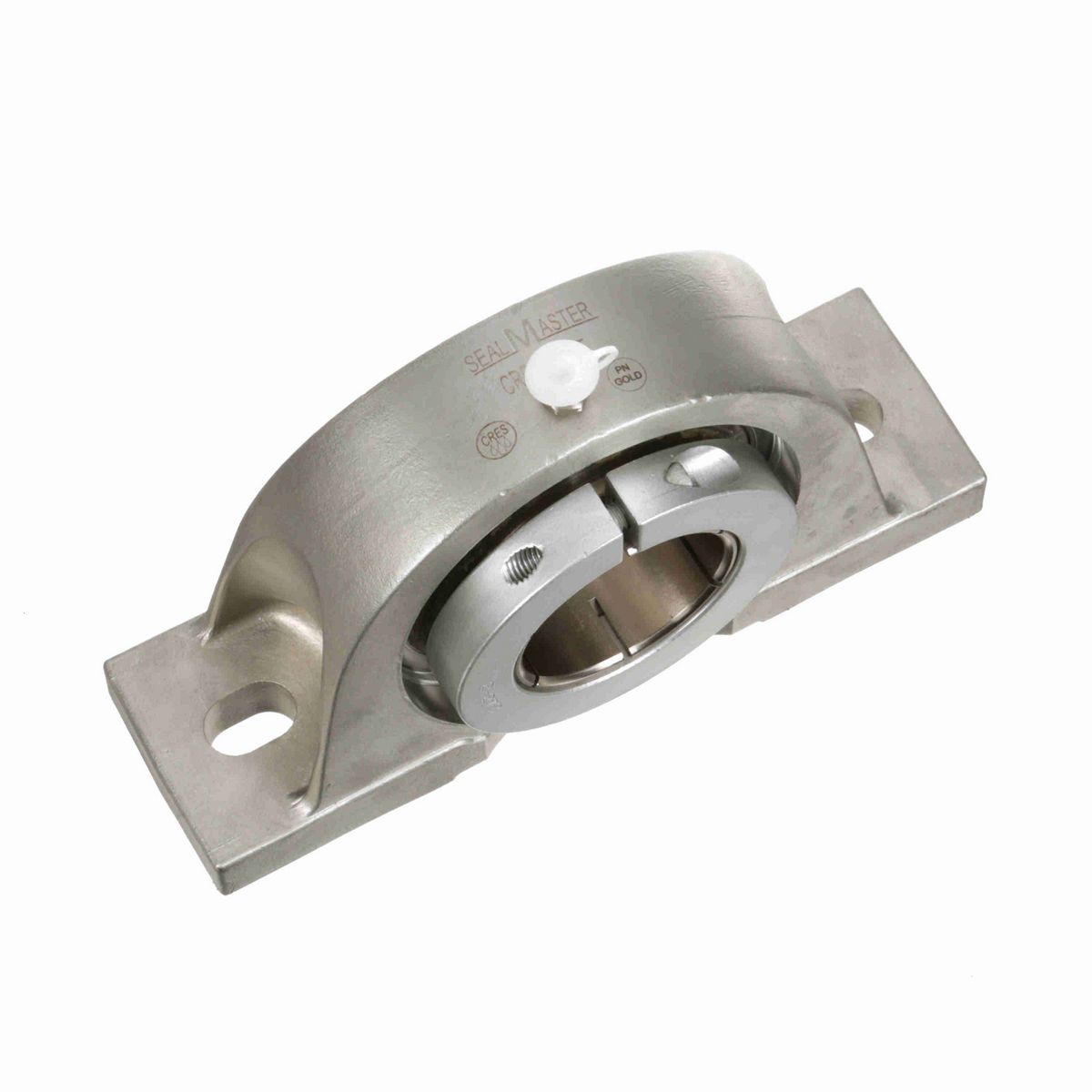 Sealmaster Mounted Stainless Steel Two Bolt Pillow Block Ball Bearing - 52100 Bearing Steel, Phosphorus Nickel Coated - Concentric Lock - Corrosion Resistant - CRPS-PN39T