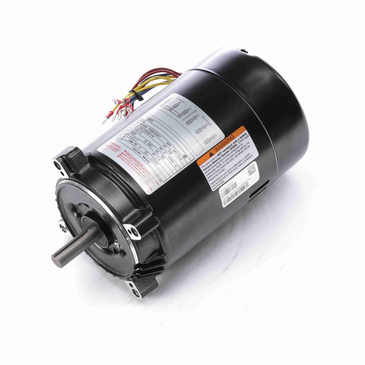 Century Pool Pump Motor, 3/4 HP, 3 Ph, 60 Hz, 208-230/460 V, 3600 RPM, 56C Frame, ODP - K3072