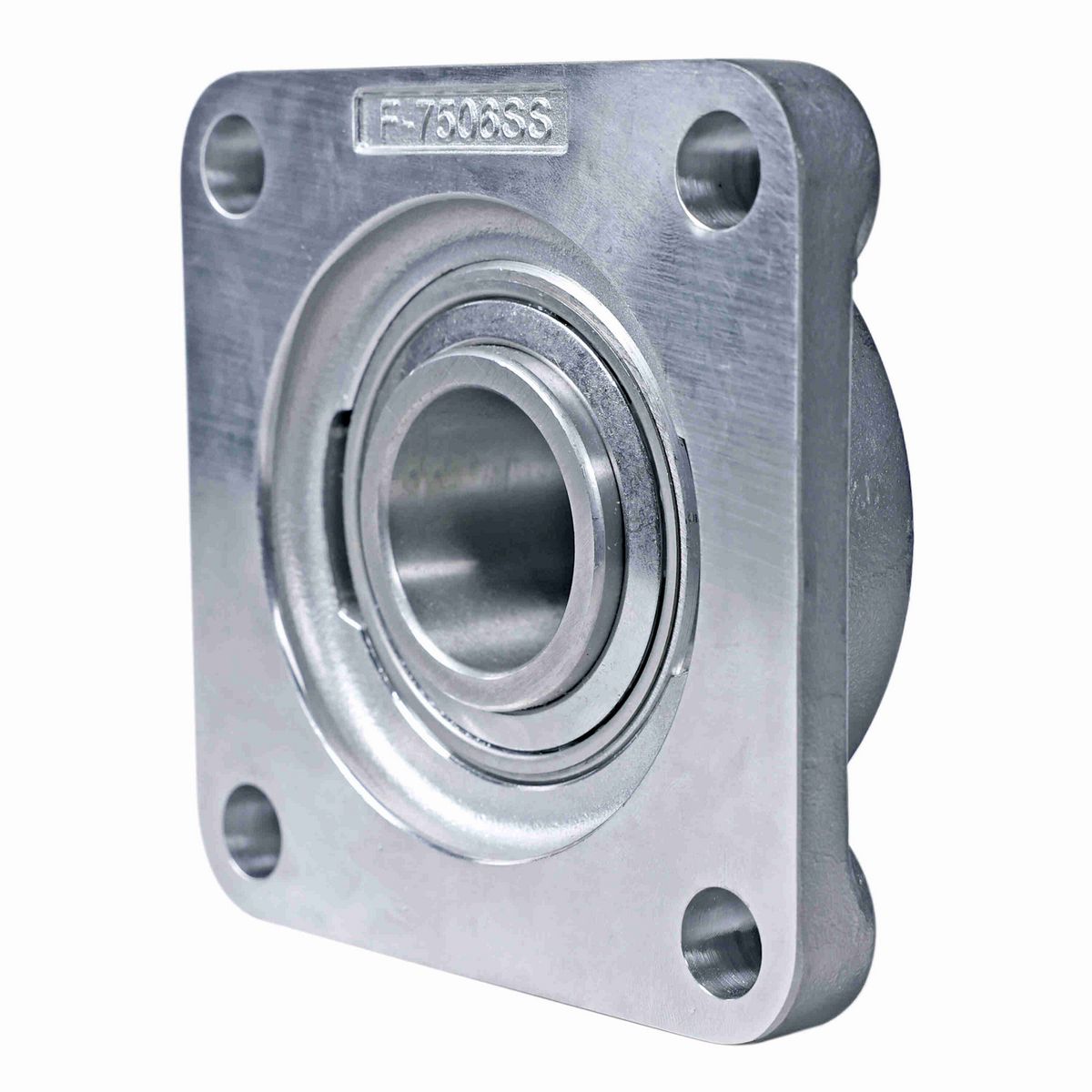 Sealmaster Mounted Stainless Steel Four Bolt Flange Ball Bearing - 440C Stainless Steel - SS Setscrew Lock - Corrosion Resistant - CRFS-SS23