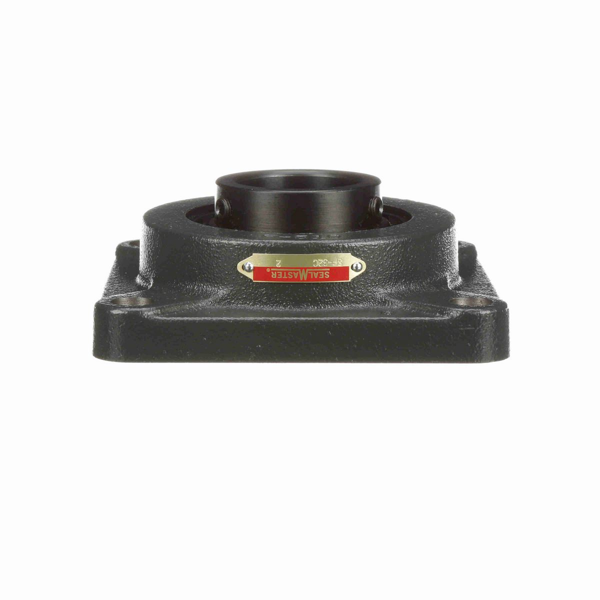 Sealmaster Mounted Cast Iron Four Bolt Flange Ball Bearing - 52100 Bearing Steel, Black Oxided - Setscrew Lock - SF-32C