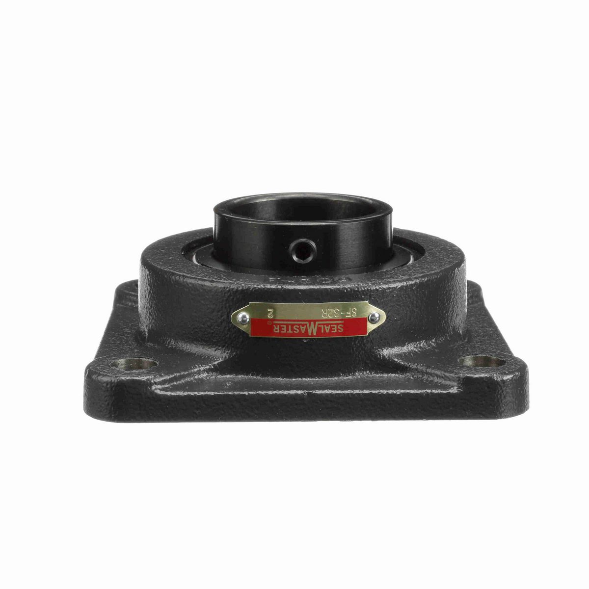 Sealmaster Mounted Cast Iron Four Bolt Flange Ball Bearing - 52100 Bearing Steel, Black Oxided - Setscrew Lock - SF-32R