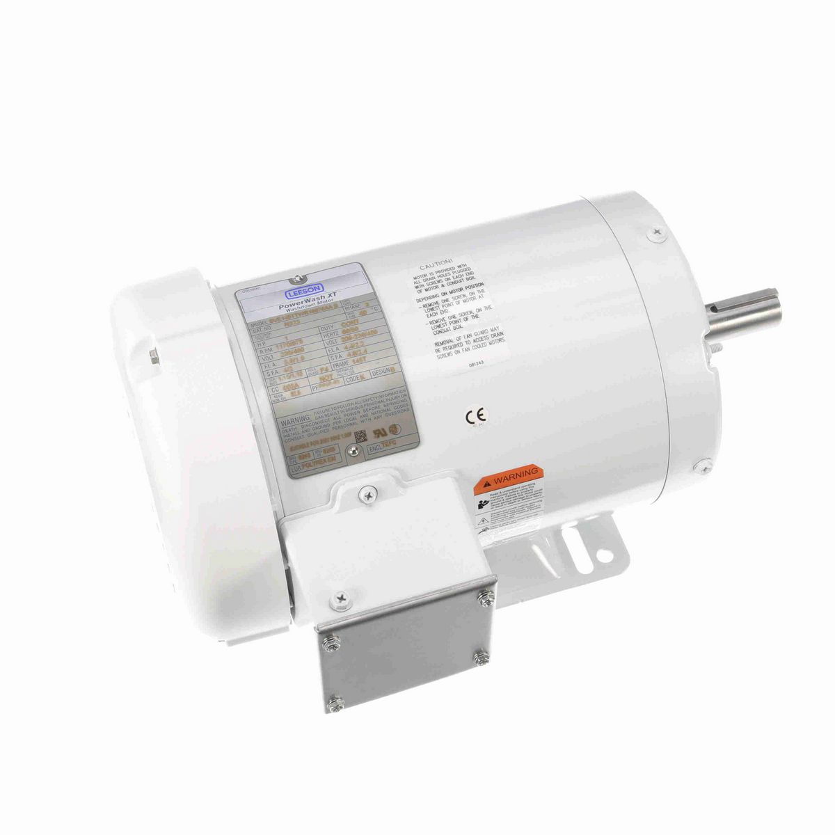 LEESON General Purpose Motor, 1 & 1 HP, 3 Ph, 60 & 50 Hz, 230/460 & 208-230/460 V, 1200 & 1000 RPM, 145T Frame, TEFC - N323