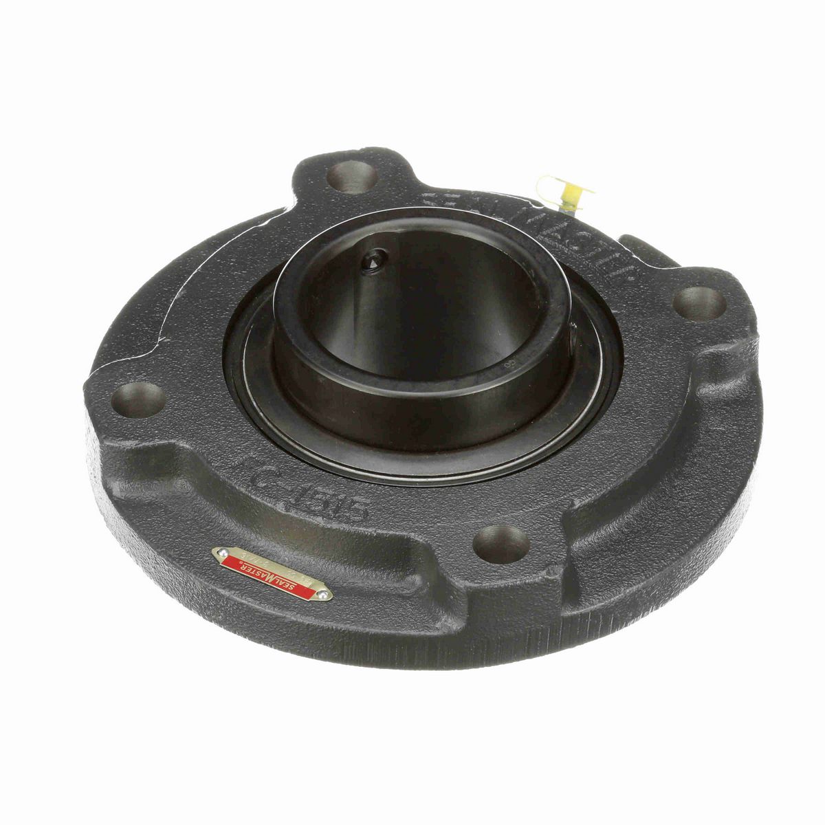 Sealmaster Mounted Cast Iron Flange Cartridge Ball Bearing - 52100 Bearing Steel, Black Oxided - Setscrew Lock - MFC-55