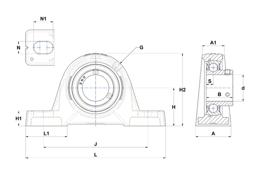 Фланцевый подшипниковый узел SNR USPE209T04