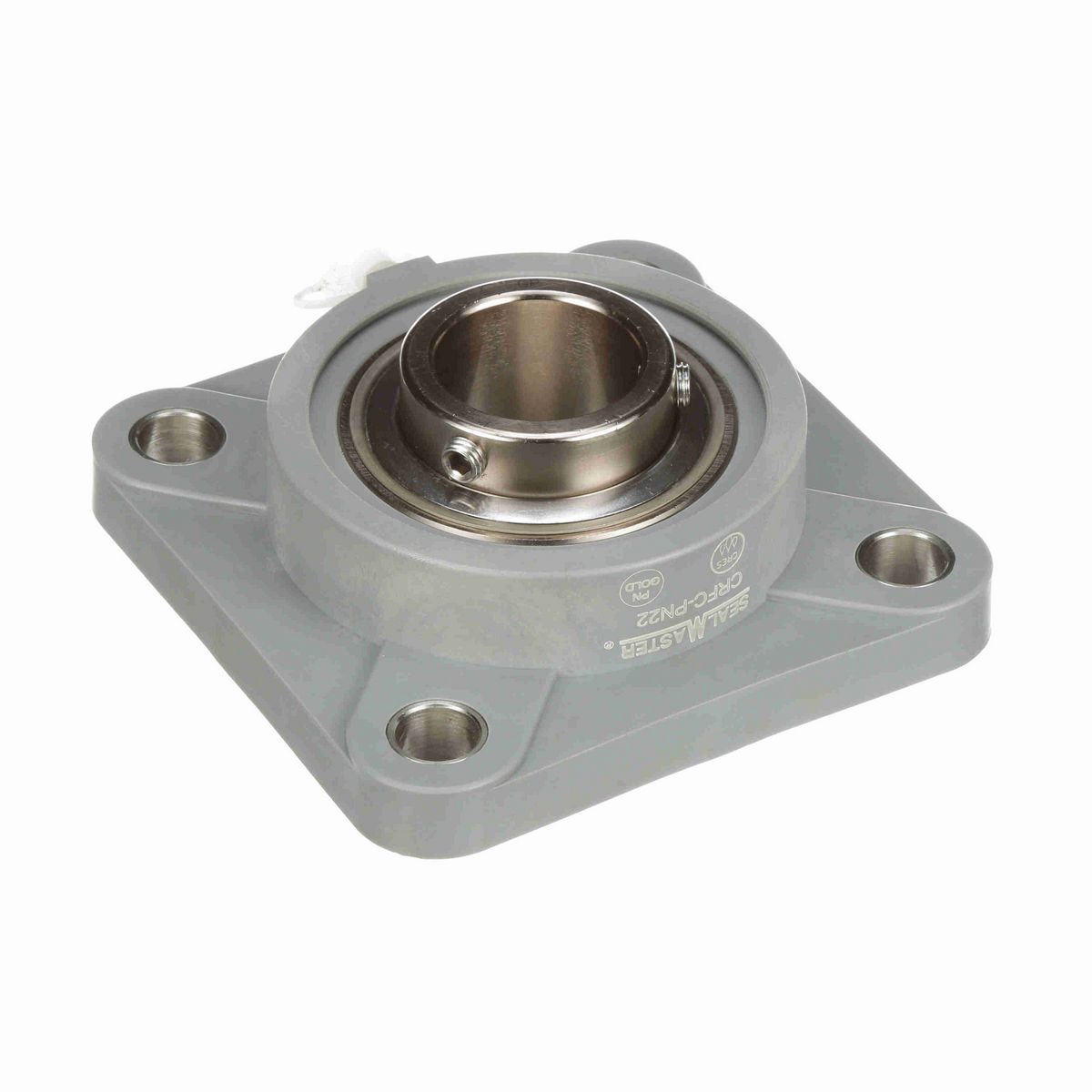 Sealmaster Mounted Composite Four Bolt Flange Ball Bearing - 52100 Bearing Steel, Phosphorus Nickel Coated - Setscrew Lock - Corrosion Resistant - CRFC-PN22