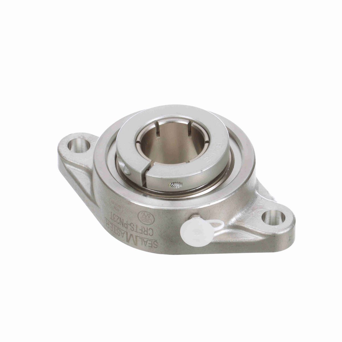 Sealmaster Mounted Stainless Steel Two Bolt Flange Ball Bearing - 52100 Bearing Steel, Phosphorus Nickel Coated - Concentric Lock - Corrosion Resistant - CRFTS-PN23T