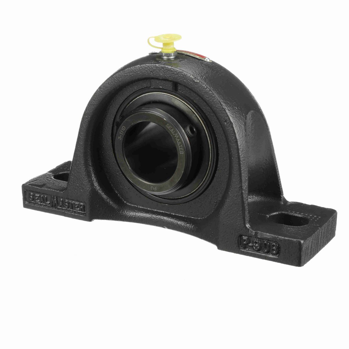 Sealmaster Mounted Cast Iron Two Bolt Pillow Block Ball Bearing - 52100 Bearing Steel, Black Oxided - Double Setscrew Lock - MSPD-27