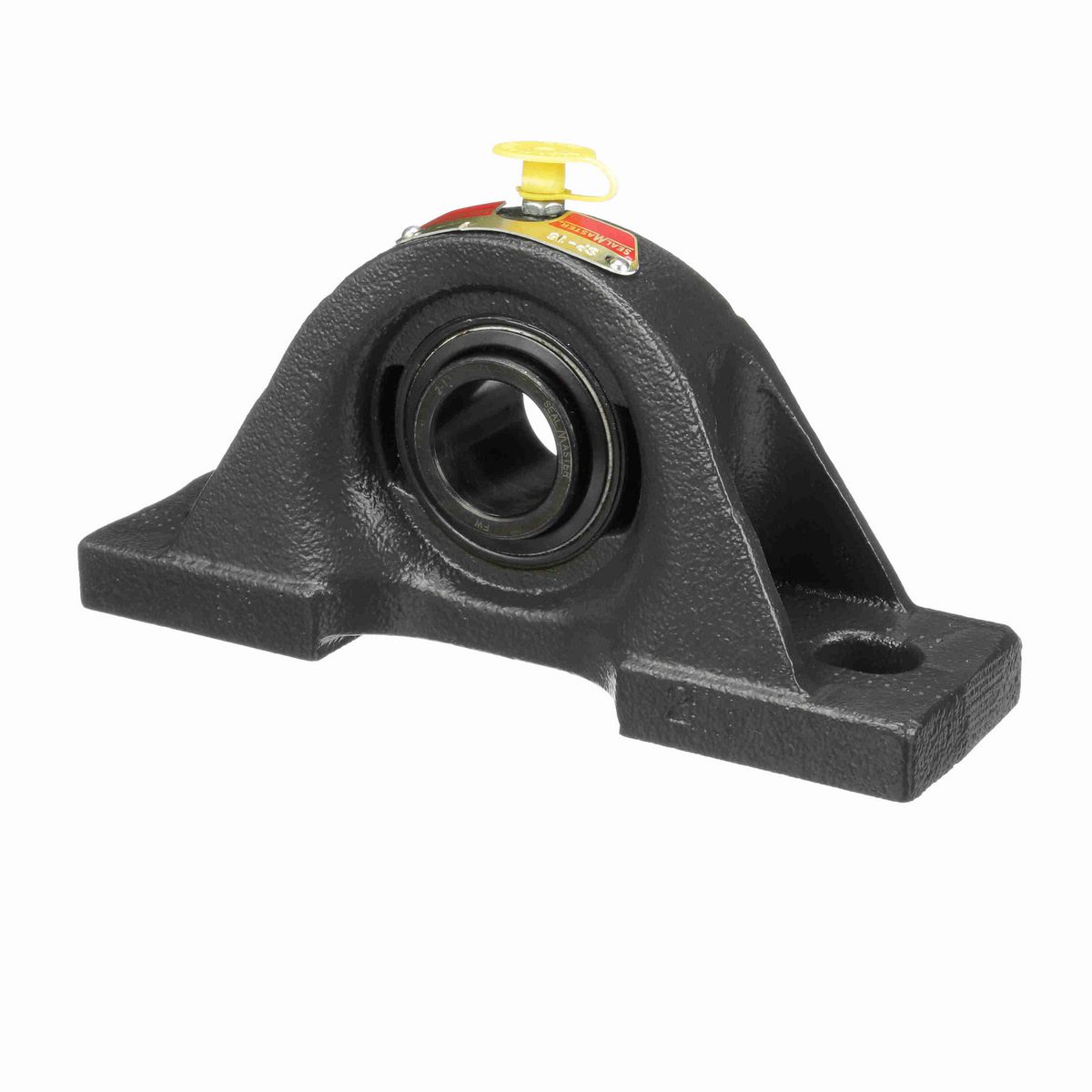 Sealmaster Mounted Cast Iron Two Bolt Pillow Block Ball Bearing - 52100 Bearing Steel, Black Oxided - Setscrew Lock - SP-16