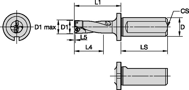Drill Fix DFSP Bodies Kennametal DFSP Weldon Shank - DIN 1835 -1 Form B - 2 x D [6075457]