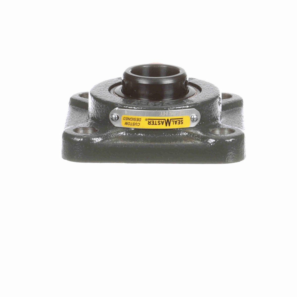 Sealmaster Mounted Cast Iron Four Bolt Flange Ball Bearing - 52100 Bearing Steel, Black Oxided - Setscrew Lock - High Temperature - SF-16 HT