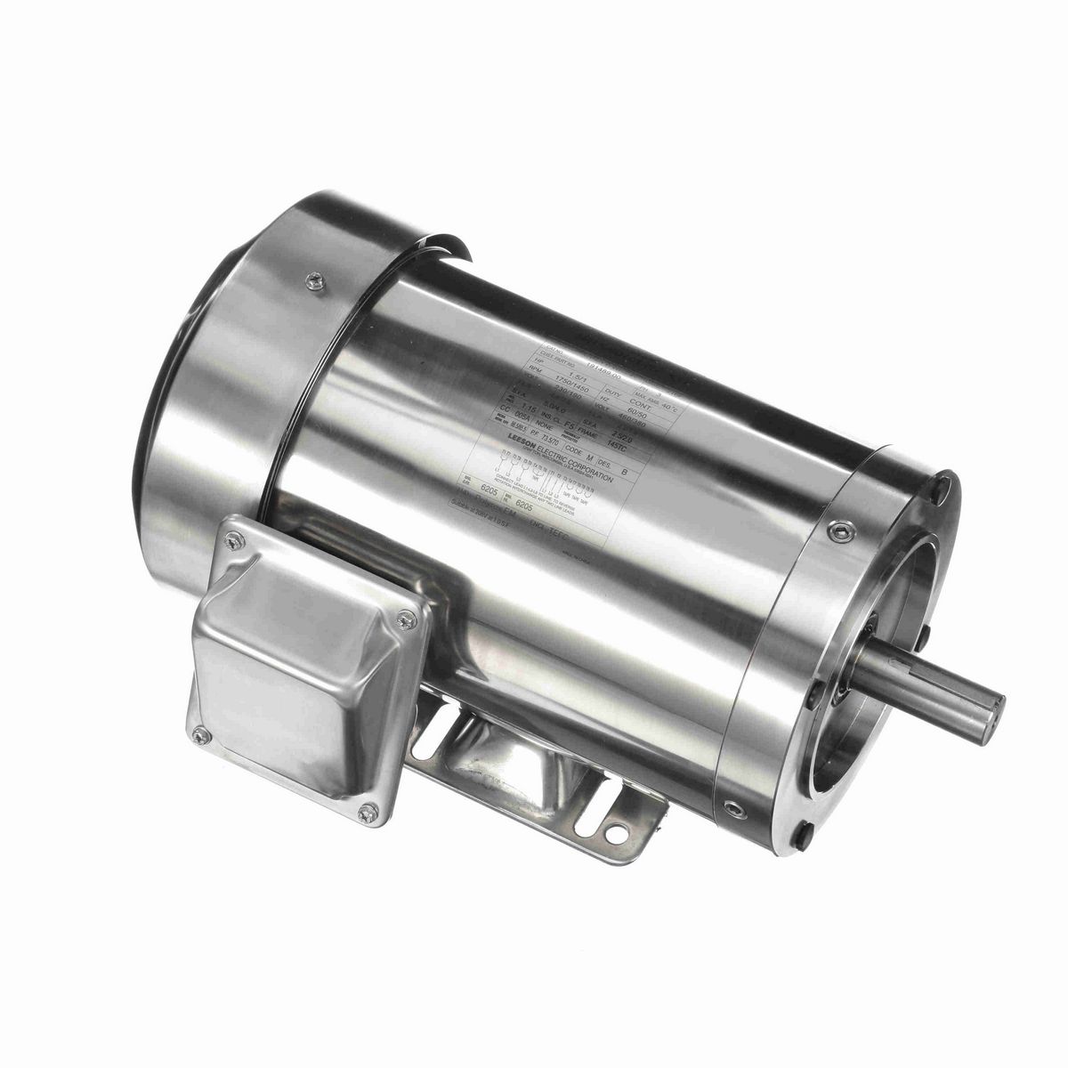 LEESON SST Duck™ General Purpose Motor, 1.50 & 1 HP, 3 Ph, 60 & 50 Hz, 230/460 & 190/380 V, 1800 & 1500 RPM, 145C Frame, TEFC - 191489.00