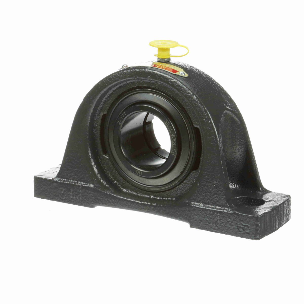 Sealmaster Mounted Cast Iron Two Bolt Pillow Block Ball Bearing - 52100 Bearing Steel, Black Oxided - Concentric Lock - NP-23T