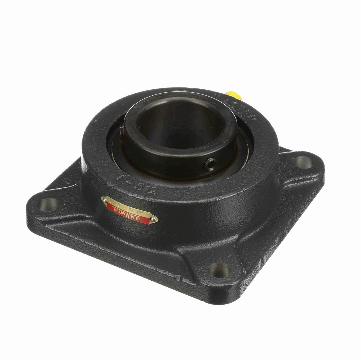 Sealmaster Mounted Cast Iron Four Bolt Flange Ball Bearing - 52100 Bearing Steel, Black Oxided - Setscrew Lock - MSF-40