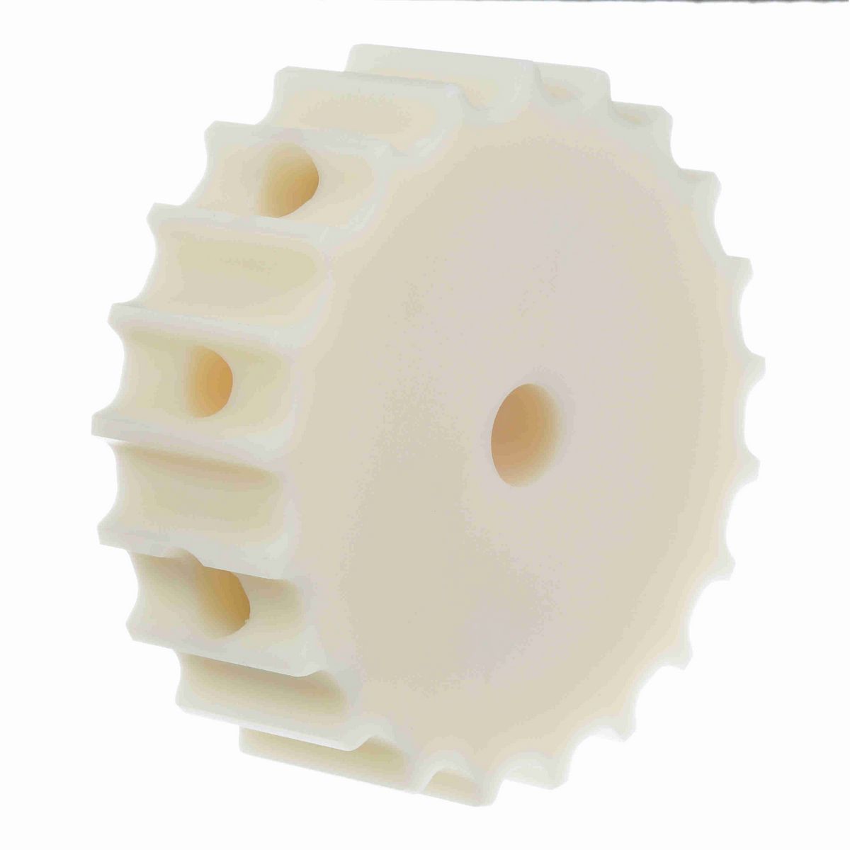 System Plast 815 Series Split Machined Sprocket with 21 Teeth, a 1in Round Shaft-Ready Bore and Setscrew - 815-21R1-DMS-SS