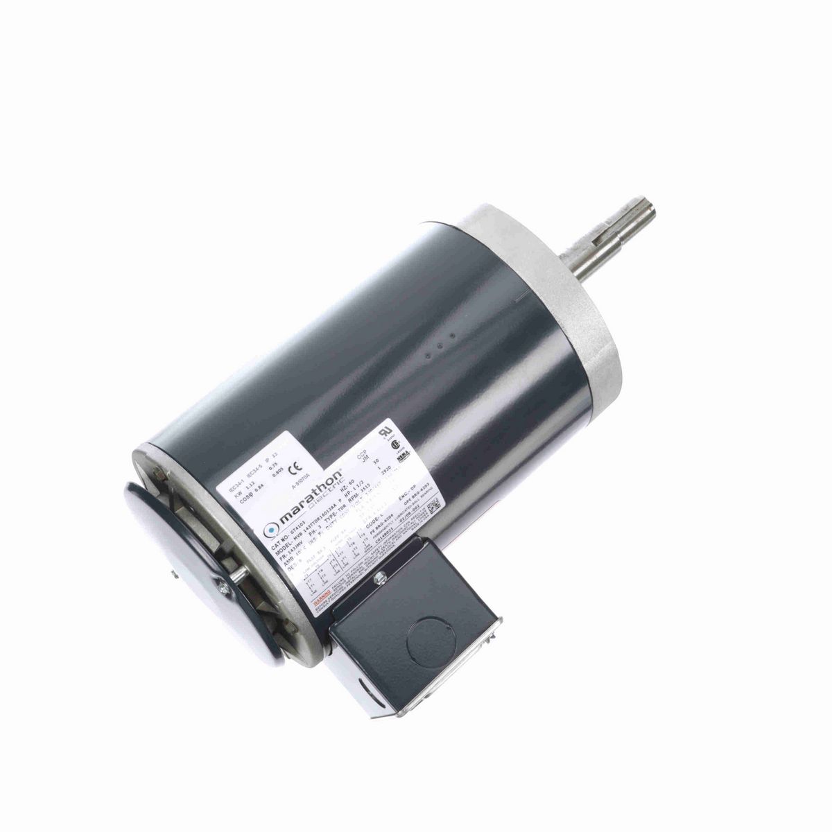 LEESON Close-Coupled Pump Motor, 1.50 & 1 HP, 3 Ph, 60 & 50 Hz, 230/460 & 190/380 V, 3600 & 3000 RPM, 143JMV Frame, DP - GT4103
