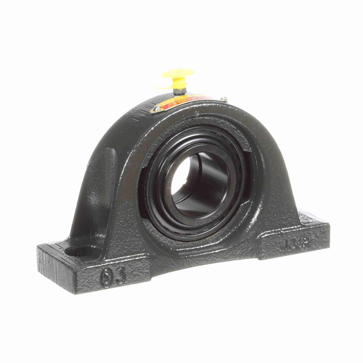Sealmaster Mounted Cast Iron Two Bolt Pillow Block Ball Bearing - 52100 Bearing Steel, Black Oxided - Concentric Lock - NP-23TC