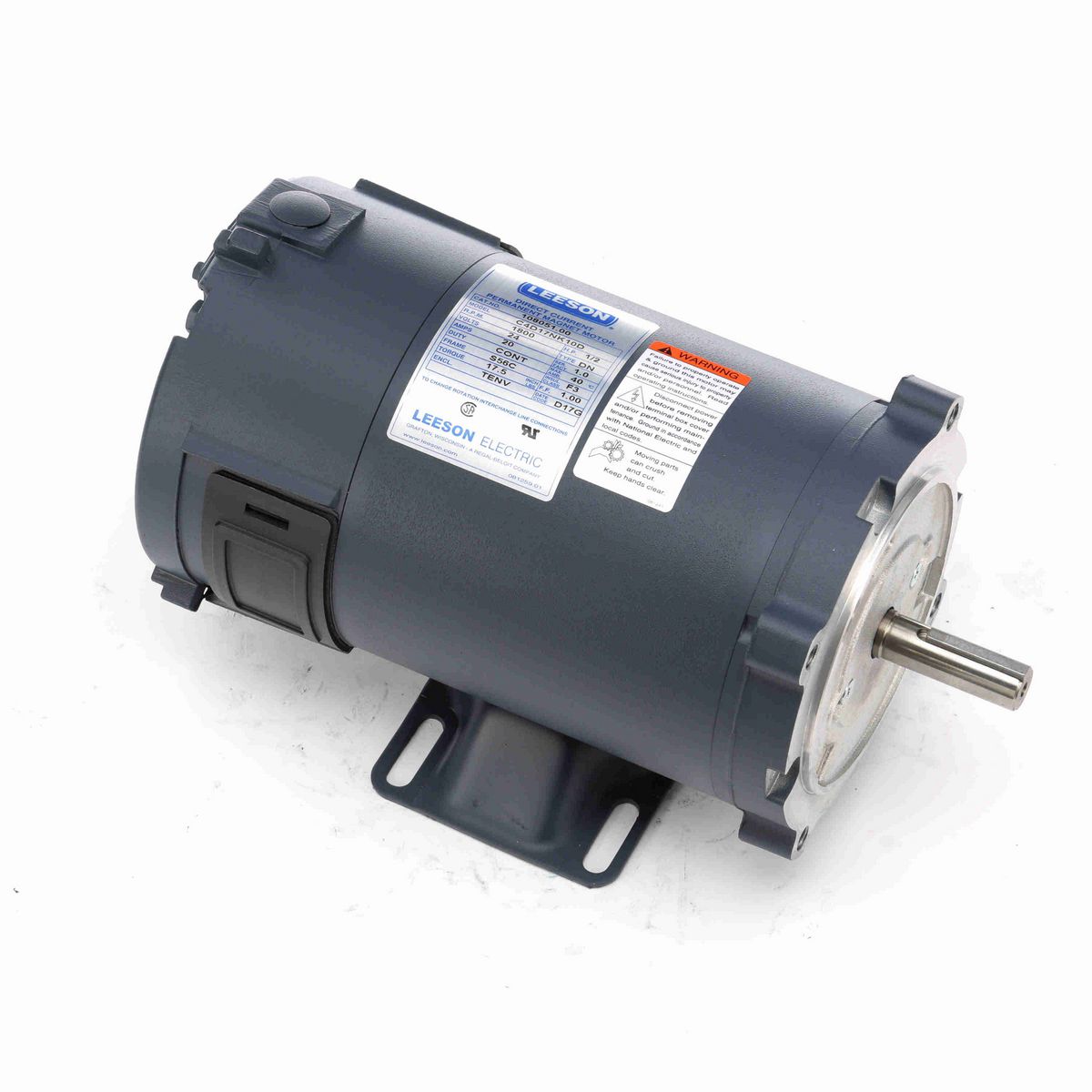 LEESON Low Voltage Motor, 0.50 HP, 24 V, 1800 RPM, S56C Frame, TENV - 108051.00