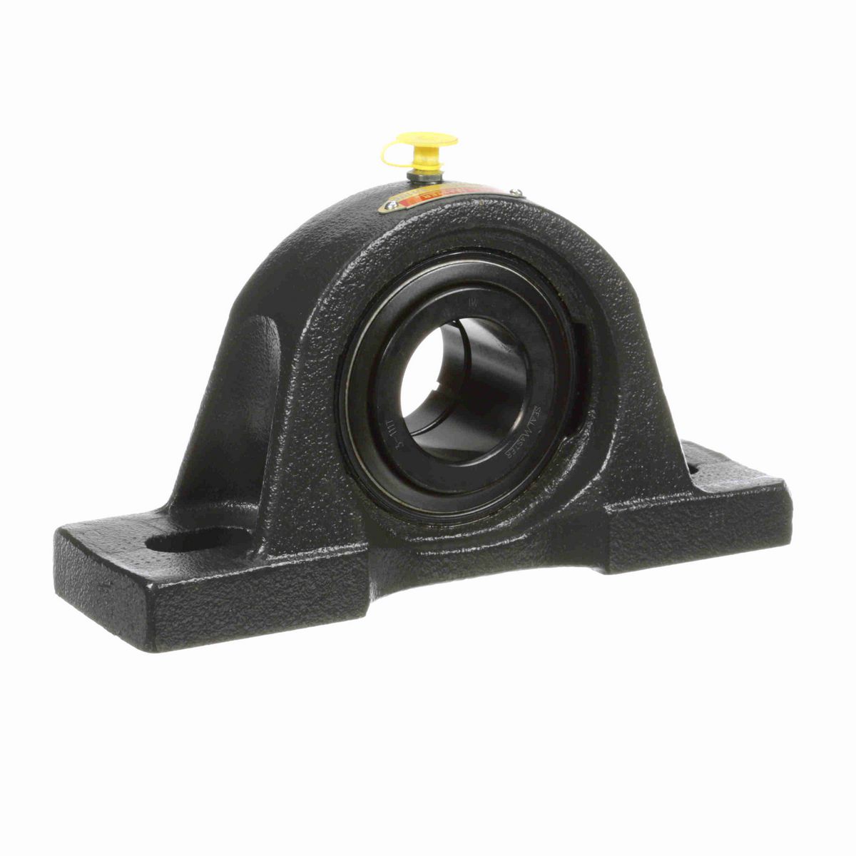 Sealmaster Mounted Cast Iron Two Bolt Pillow Block Ball Bearing - 52100 Bearing Steel, Black Oxided - Concentric Lock - MP-27T