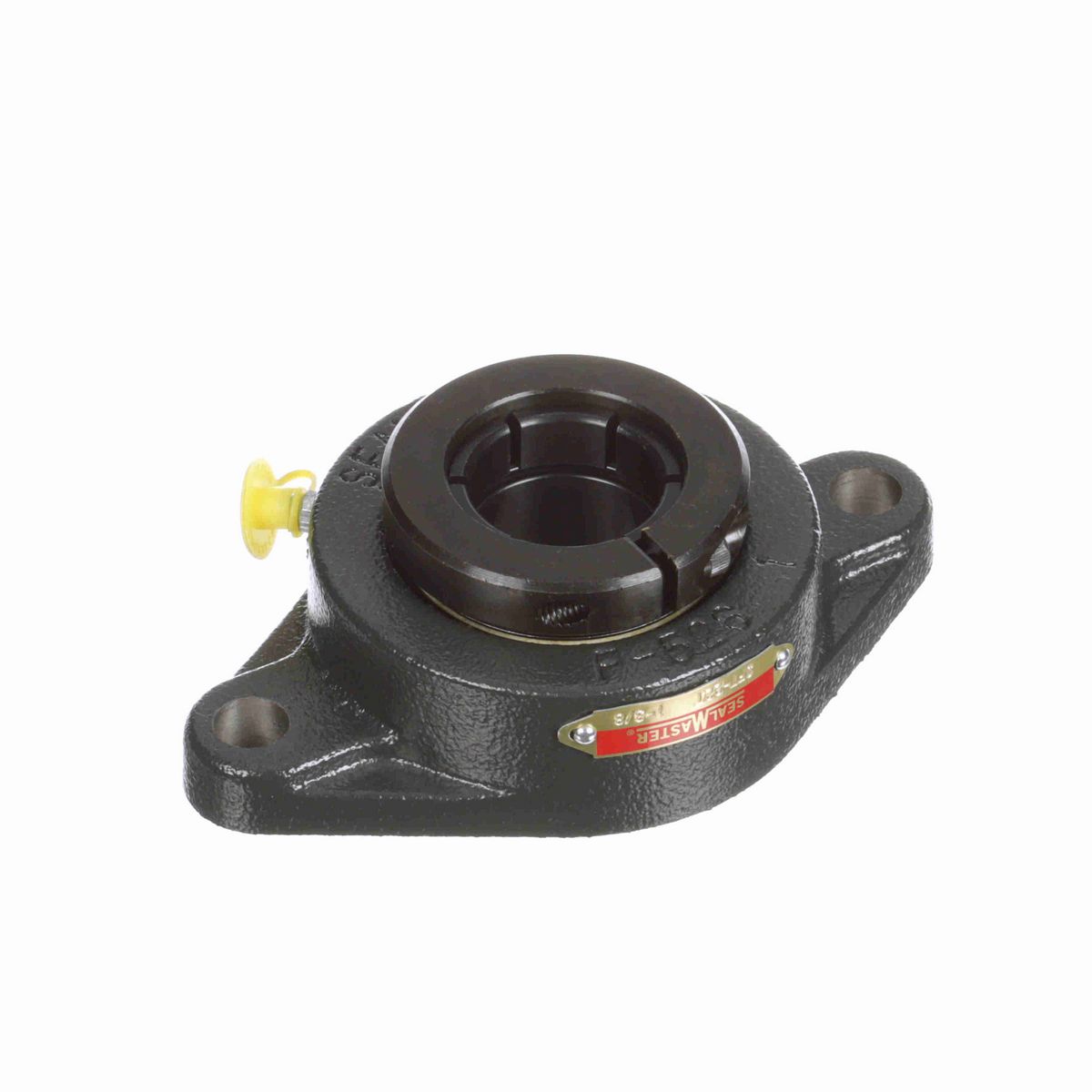 Sealmaster Mounted Cast Iron Two Bolt Flange Ball Bearing - 52100 Bearing Steel, Black Oxided - Concentric Lock - SFT-22T