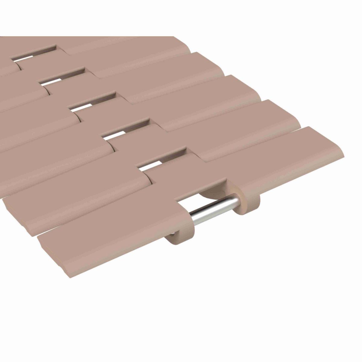 Rexnord HDFM Side-flexing Solid Top, Material: Tan Low Friction, Width: 7.5in, Pitch: 1.5in - 751.32.72