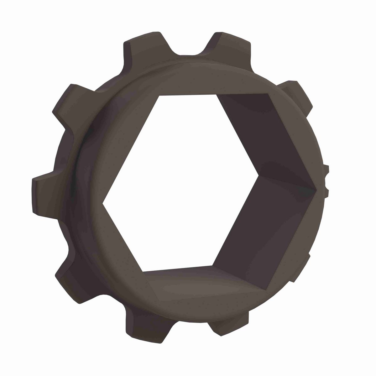 Rexnord 5930 Series Solid One Piece Molded Acetal Sprocket with 10 Teeth and a 1-1/2in Hex Bore - 114-832-1