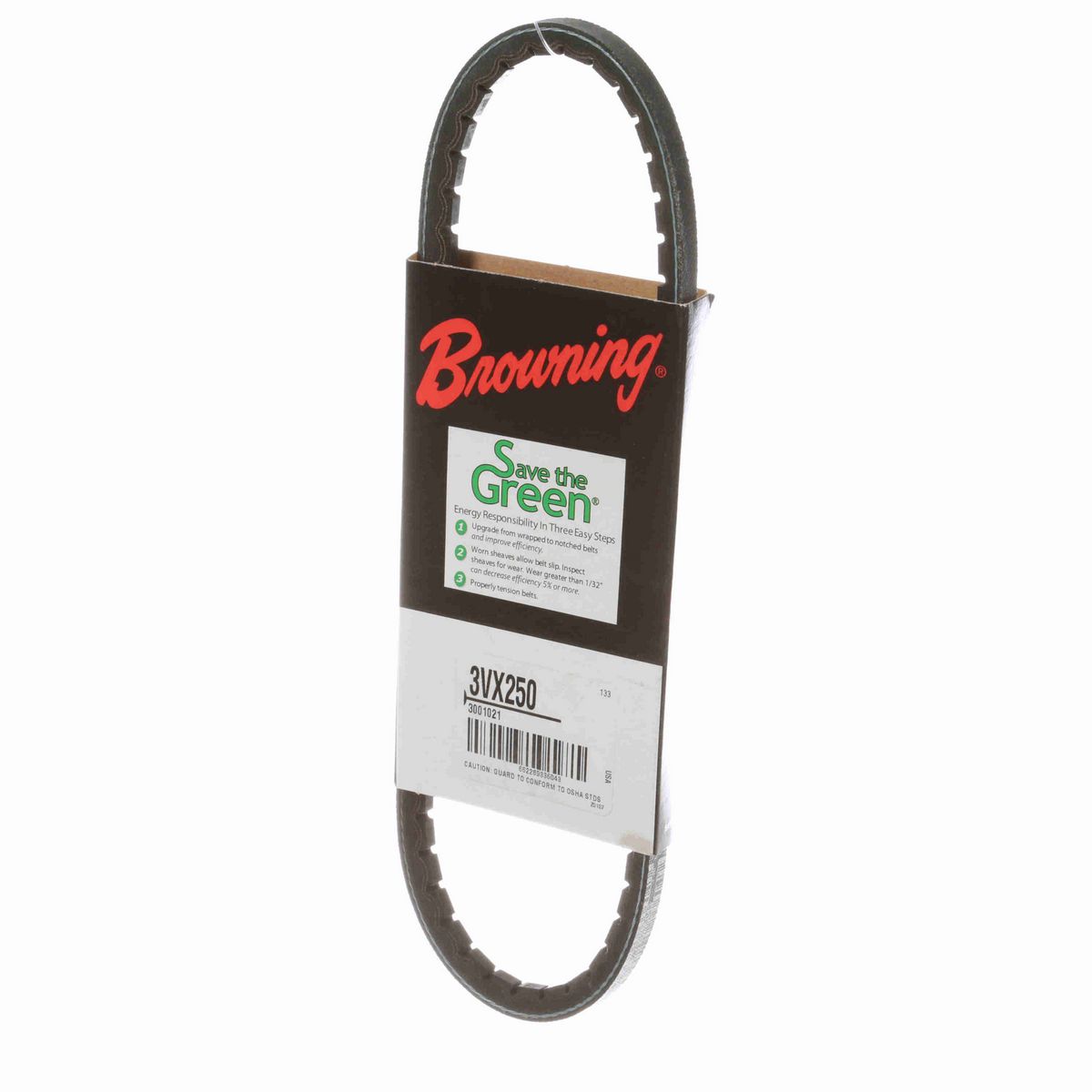 Browning EPDM Notched Belt 98% Efficient - 3VX250