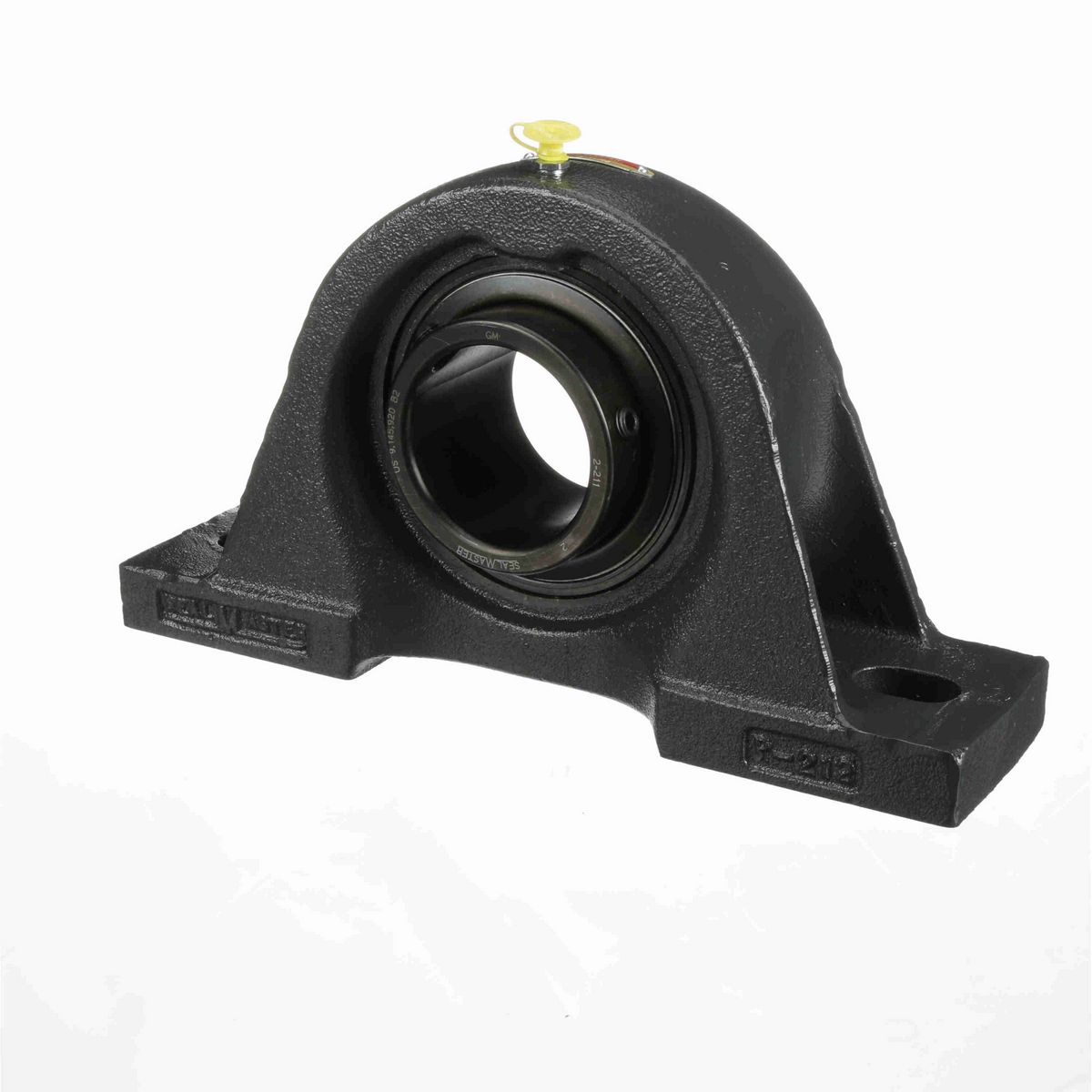 Sealmaster Mounted Cast Iron Two Bolt Pillow Block Ball Bearing - 52100 Bearing Steel, Black Oxided - Setscrew Lock - SP-43