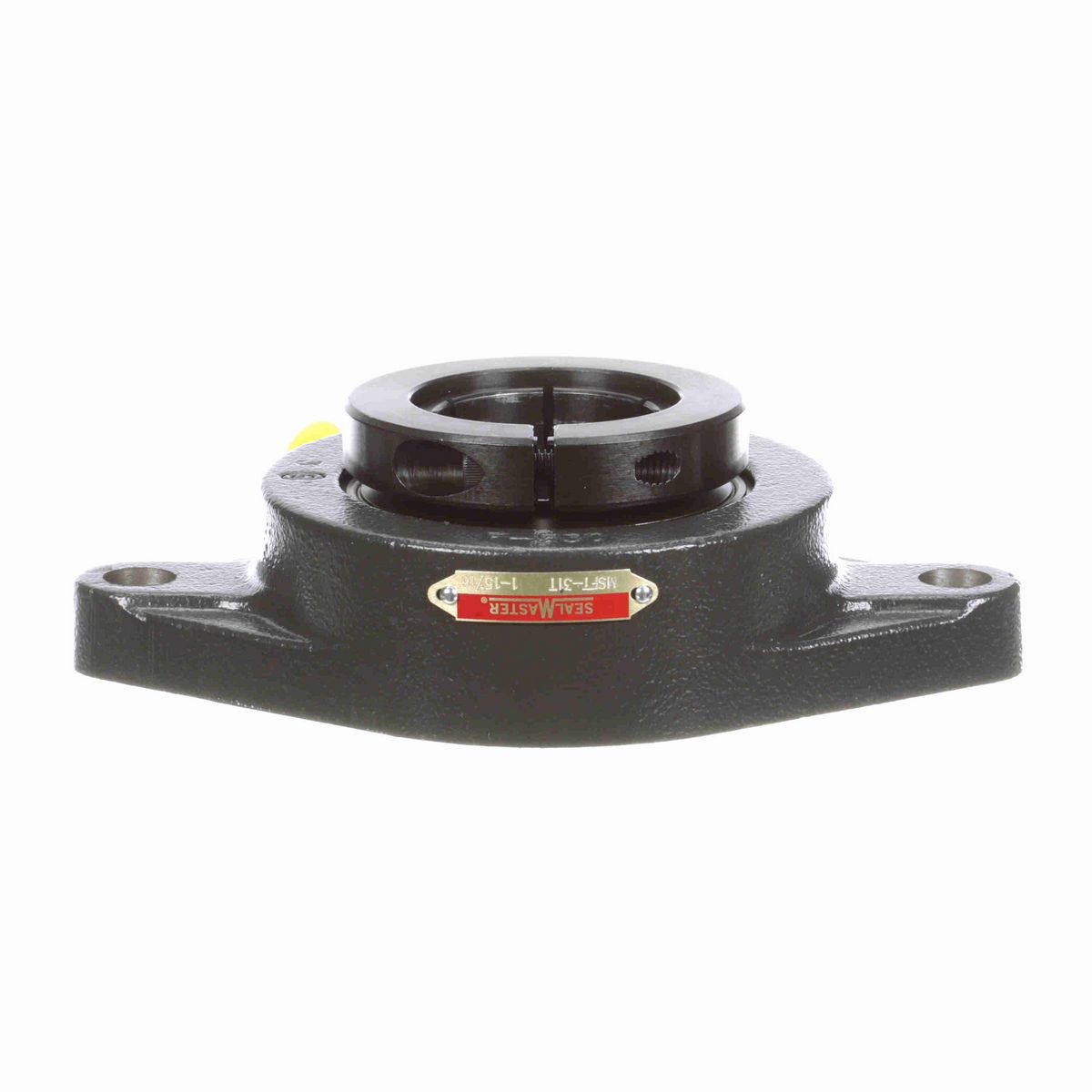Sealmaster Mounted Cast Iron Two Bolt Flange Ball Bearing - 52100 Bearing Steel, Black Oxided - Concentric Lock - MSFT-31T