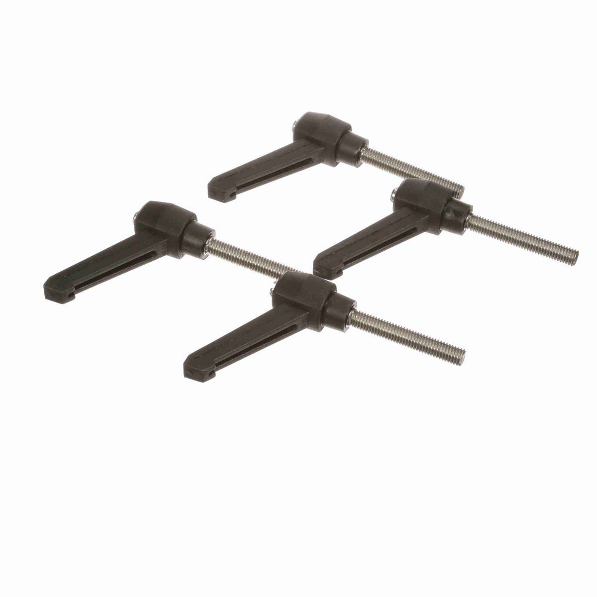 System Plast Ratchet Handle (Male); Thread: M8 x 1.28, Handle Length: 2.16-in Stud Length: 1.97-in, Color: Black - RH-20-BK-MSM8-50