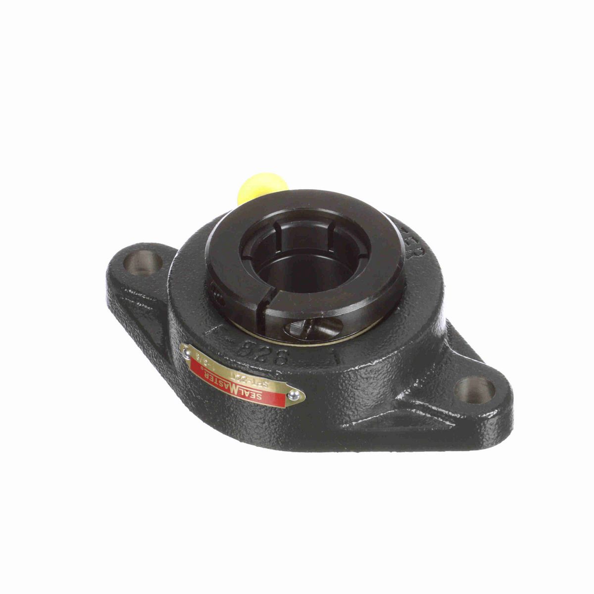 Sealmaster Mounted Cast Iron Two Bolt Flange Ball Bearing - 52100 Bearing Steel, Black Oxided - Concentric Lock - SFT-22T