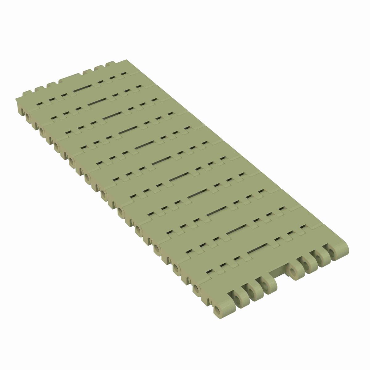 Rexnord 7705 Straight Running Solid Top, Material: Green Abrasion Resistant Polyamide, Width: 4.5in, Pitch: 1in - 81426361