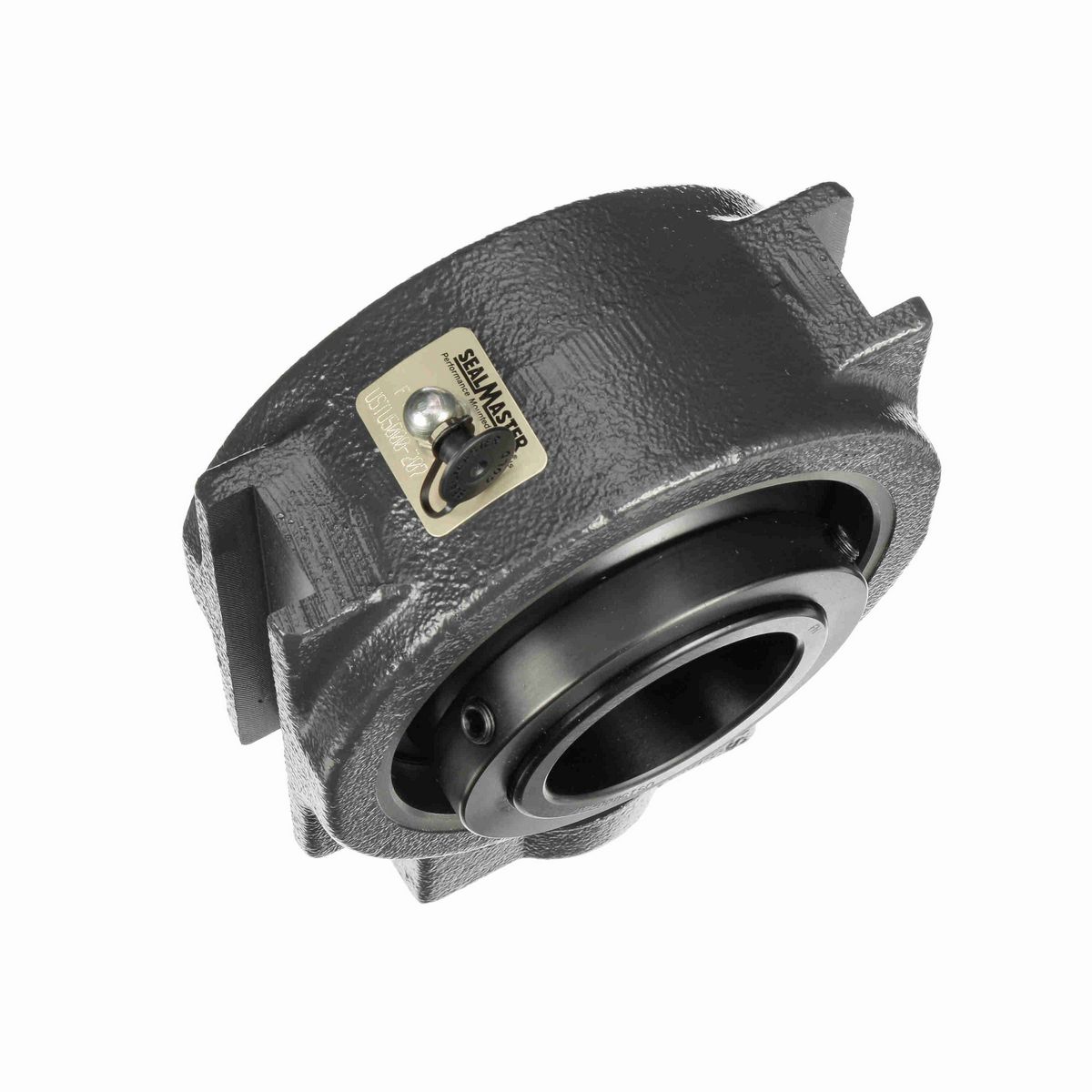 Sealmaster Mounted Cast Iron Wide Slot Take Up Spherical Roller - 52100 Bearing Steel, Black Oxided - Collar Mount Lock - USTU5000-207