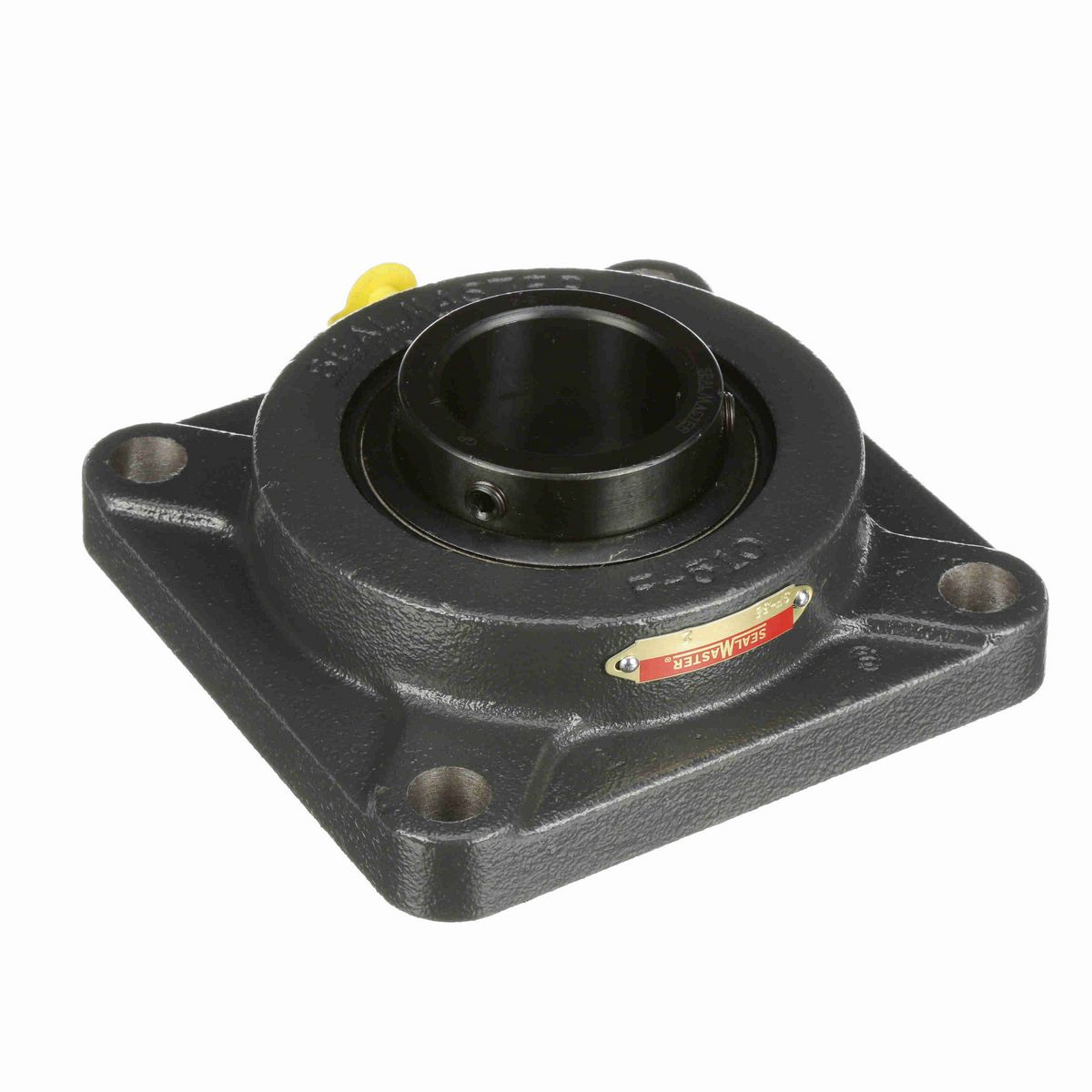 Sealmaster Mounted Cast Iron Four Bolt Flange Ball Bearing - 52100 Bearing Steel, Black Oxided - Setscrew Lock - SF-32