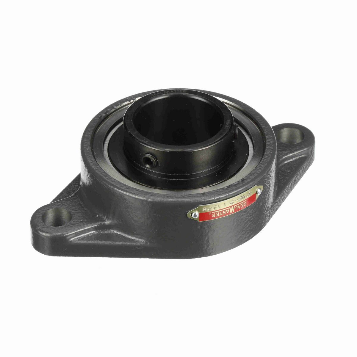 Sealmaster Mounted Cast Iron Two Bolt Flange Ball Bearing - 52100 Bearing Steel, Black Oxided - Setscrew Lock - SFTMH-31