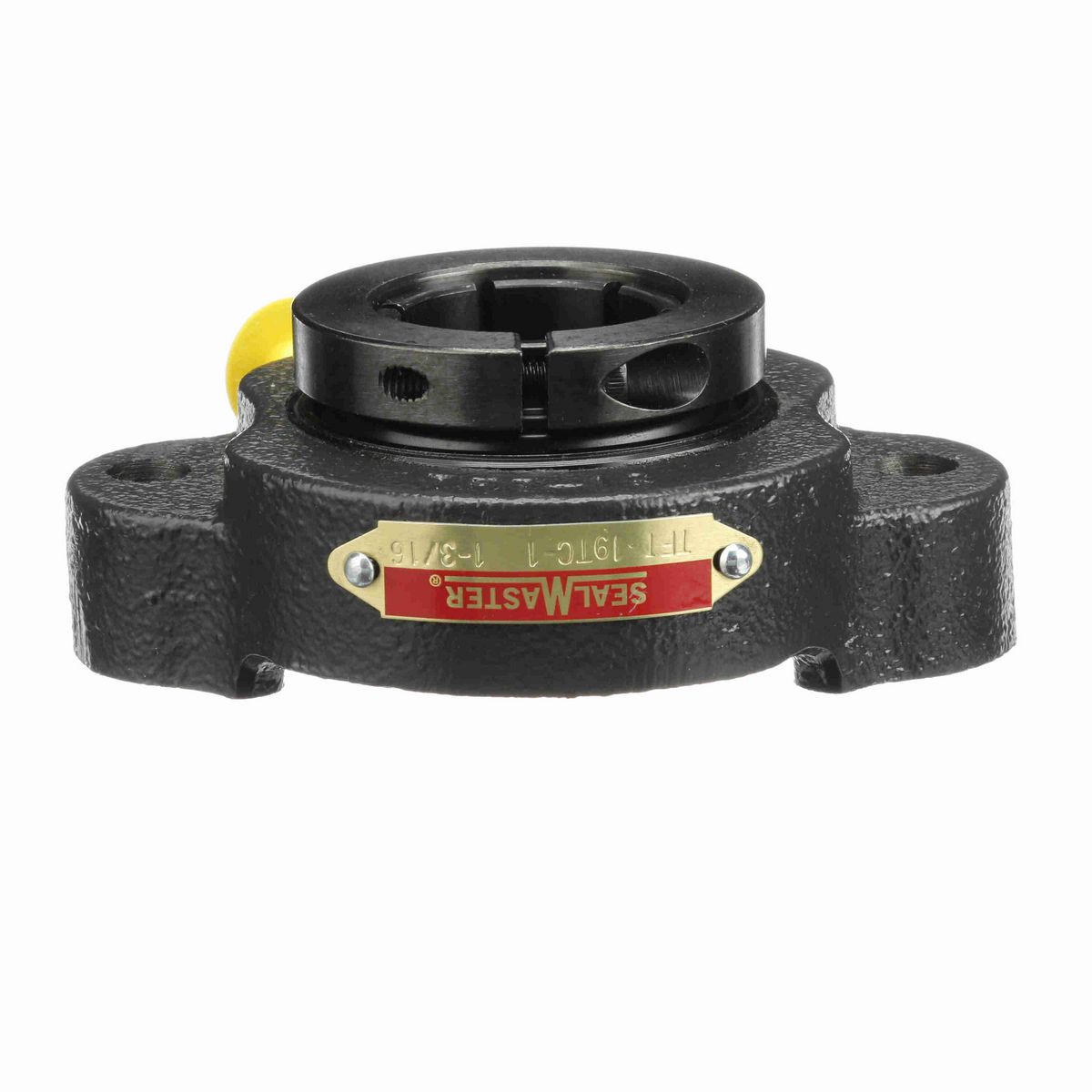 Sealmaster Mounted Cast Iron Two Bolt Flange Ball Bearing - 52100 Bearing Steel, Black Oxided - Concentric Lock - TFT-19TC-1