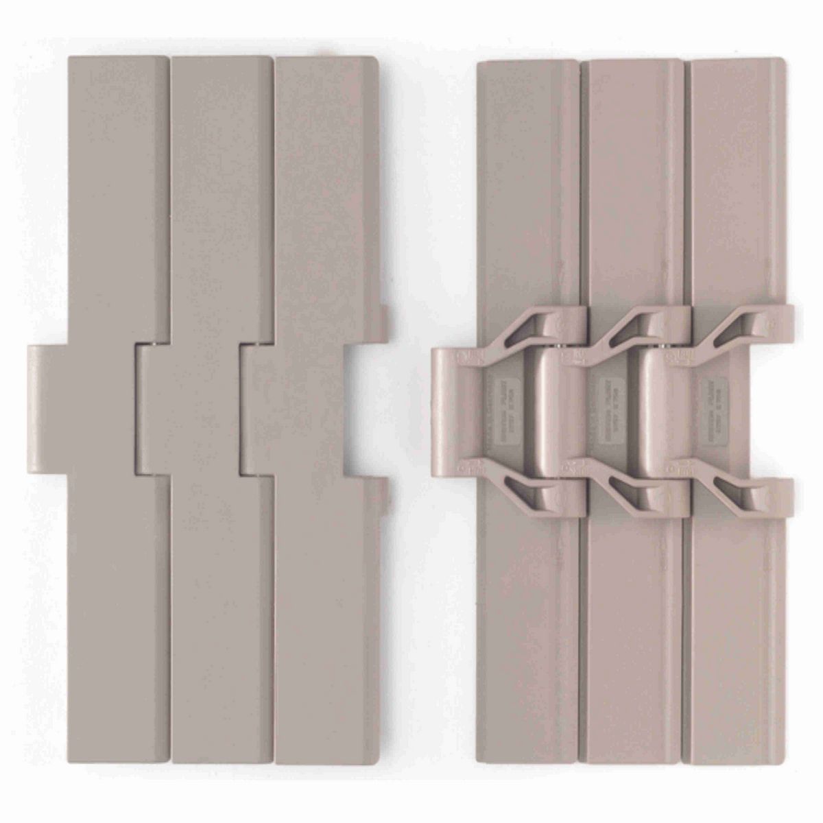 System Plast 8257 Straight Running Solid Top, Material: Tan Low Friction, Width: 7.5in, Pitch: 1.5in - LF8257-K750